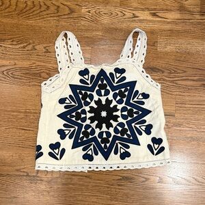 Sea New York Cream Lace-Trimmed Top